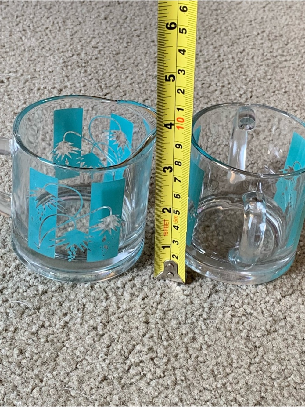 Vintage Bartlett Collins MCM Aqua Daisy Flower Power Sugar Bowl & Creamer Set - Picture 8 of 10